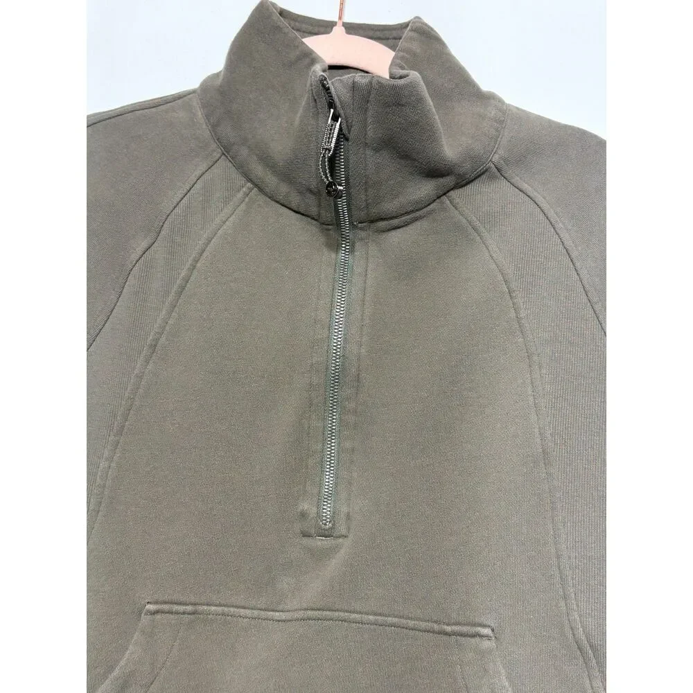 lululemon Scuba Oversized Funnel Neck Half Zip Long Legacy Green XS/S